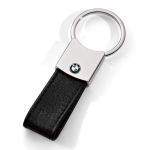 BMW Leather Key Ring SilvertoneBlack-0