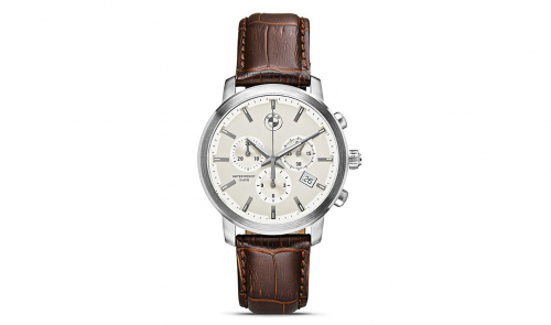 BMW Mens Chrono Watch Leather Brown-0