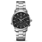 BMW Mens Watch Stainless steel with a black watch face-0