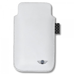 MINI iPhone leather sleeve White with Black lining-0