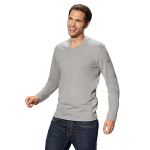 Mens Longsleeve Shirt Grey Melange-0