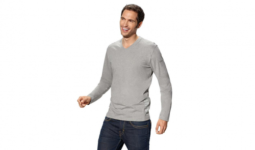 Mens Longsleeve Shirt Grey Melange-0