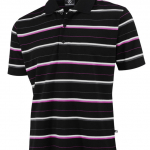 Mens  Polo Shirt Black With Pinkwhiteanthracite Stripes-0
