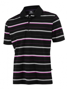 Mens Polo Shirt Black With Pinkwhiteanthracite Stripes-0