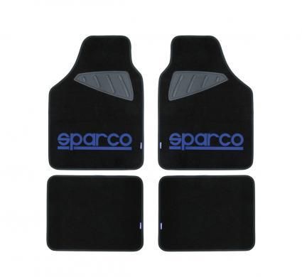 SPARCO CAR MATS BLACK/BLUE 2 LOGO-0