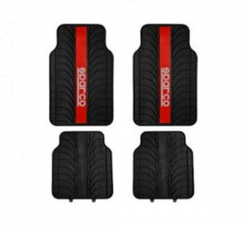 SPARCO PVC CAR MATS BLACK/RED-0