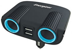 Energizer Twin Socket Adaptor With USB Ports