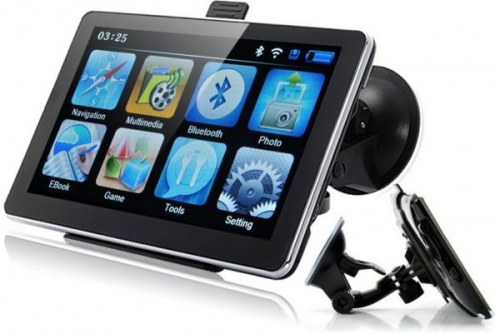 CN7-India & GCC Maps GPS Voice Nav. 7inch Bluetooth AV IN Arabic & English 4GB Internal Storage -0