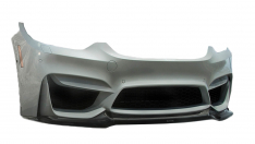 BMW 3 SERIES (F30/F31) M3 V-Style VRS GTS Front Add On Spoiler Carbon Fiber PP 2x2 Glossy-0