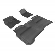 3D CHEVROLET- SILVERADO-1500 CREW CAB CUSTOM FIT CAR MAT BLACK 2014 - 2016+-0