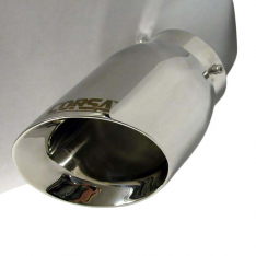 CORSA EXHAUST TIP ,CLAMP-ON SINGLE OUTLET POLISHED 3.5""INLET, 4""OULTLET,8""LENGTH-0